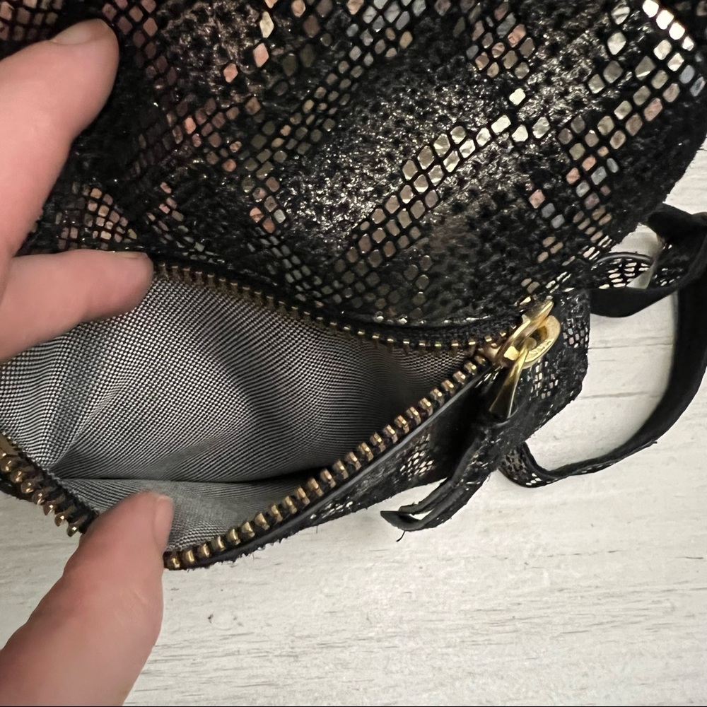 Fossil Megan Leather Metallic Snakeskin Mini Backpack - Picture 12 of 16